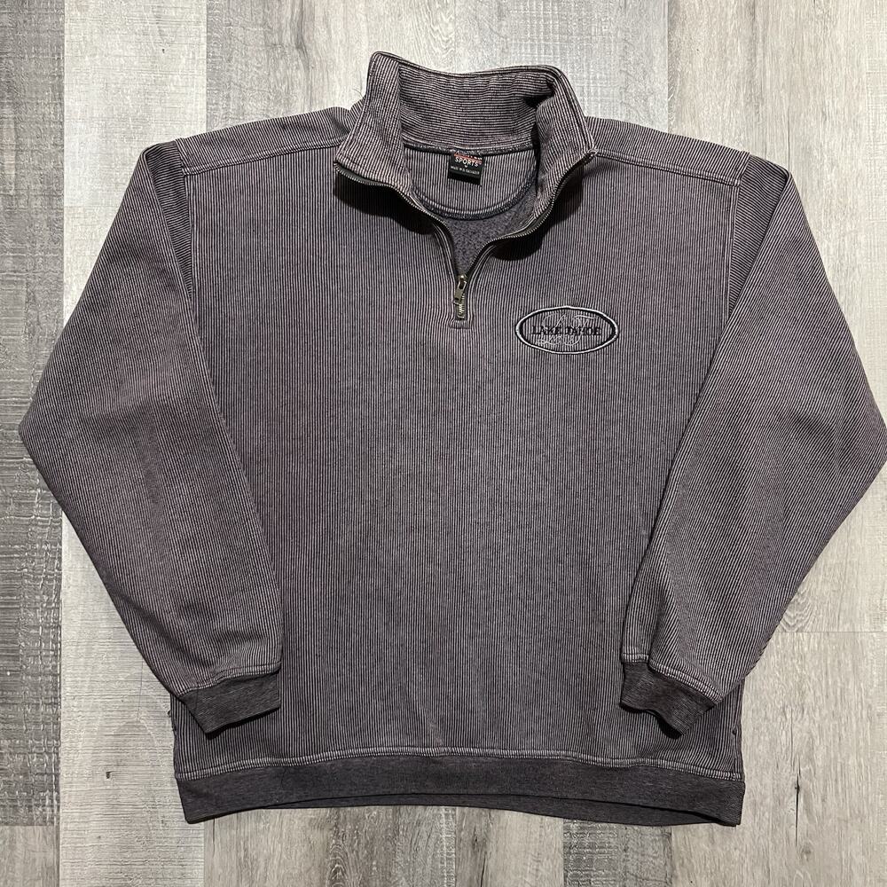 VTG Lake Tahoe 1/4 Zip Sweatshirt Purple Ribbed 90s Pull Over Travel Sweatshirt